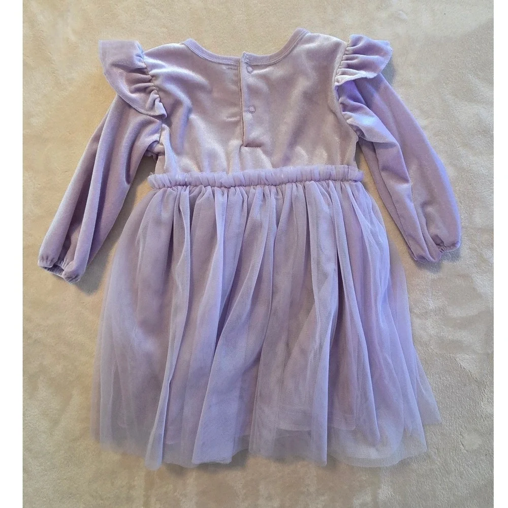 RZ by Rachel Zoe Baby Dress Lavender Velvet Tulle Bow Spring Dress 12M